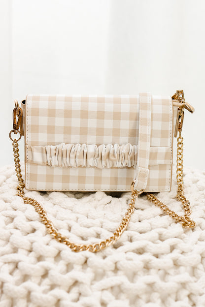 Checkered Crossybody (ivory/tan)