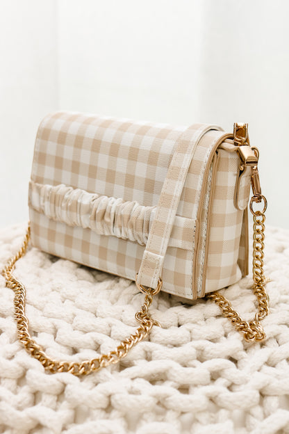 Checkered Crossybody (ivory/tan)