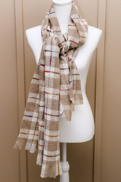 Plaid Scarf (beige/white/multi)