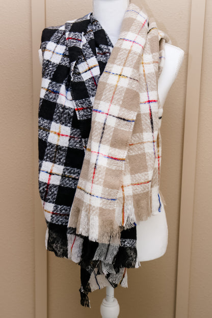 Plaid Scarf (beige/white/multi)