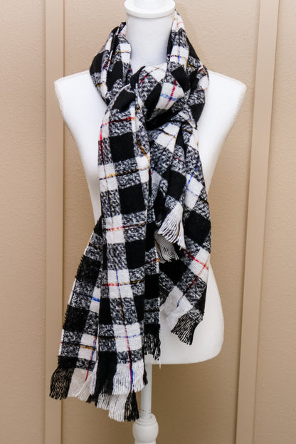 Plaid Scarf (black/white)
